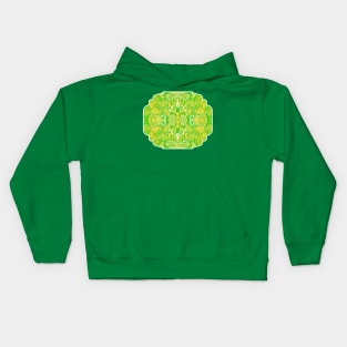 Green and Yellow Marble Swirl Abstract Art Design Kids Hoodie